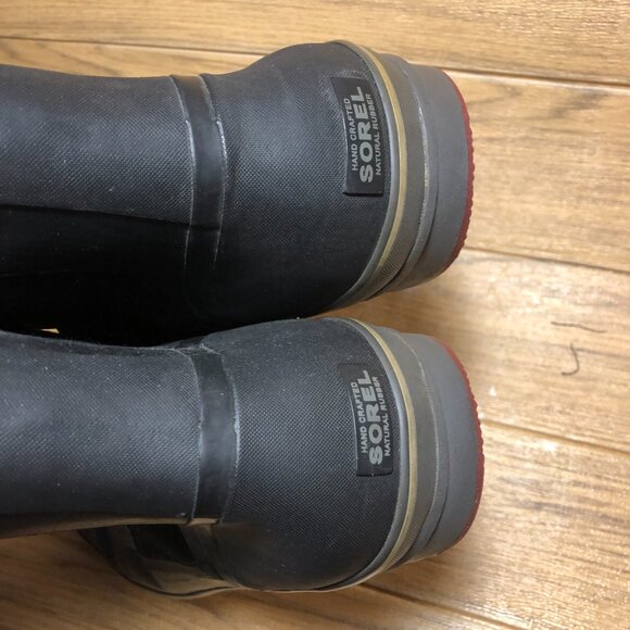 Sorel men black lace up boots, upper synthetic, wool lining, 13 - Picture 7 of 13